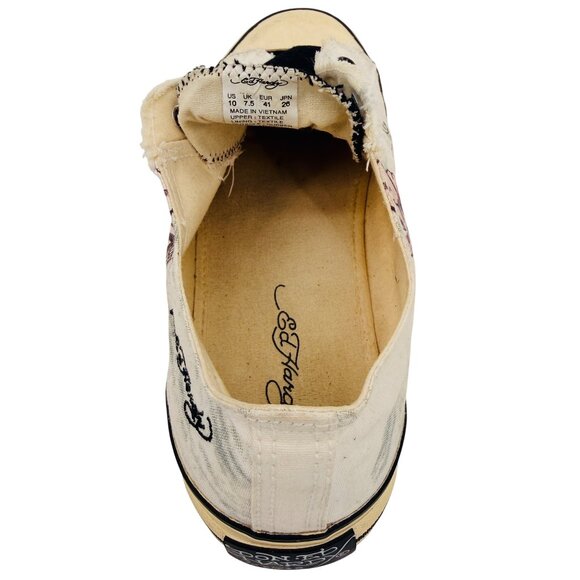 Vtg Y2K Ed Hardy Canvas Sneakers | Grunge Indie Streetwear Skater Tattoo Graphic - Picture 11 of 16